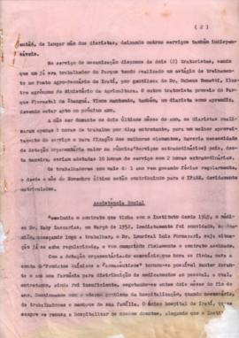 Relatório de Ernesto da Silva Araújo, silvicultor, do ano de 1952.